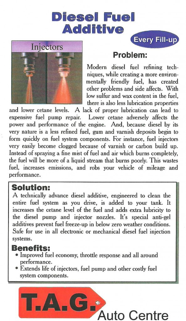 Tag Auto centre Diesel Fuel Additive