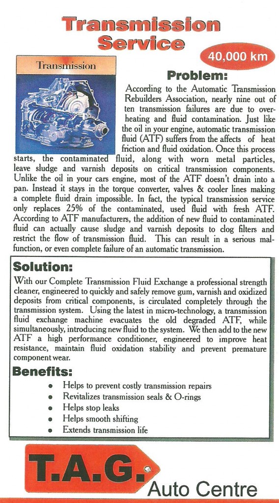Tag Auto Centre Transmission Service