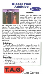 Tag Auto centre Diesel Fuel Additive